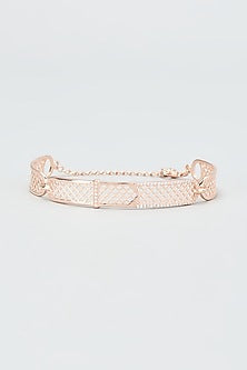 Rose Gold Finish Bracelet In Sterling Silver
