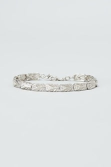 White Rhodium Finish Bracelet In Sterling Silver