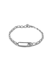 White Finish Crystal Bracelet In Sterling Silver