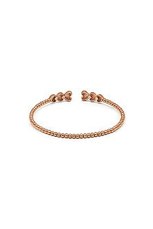 Rose Gold Finish Crystal Kada In Sterling Silver