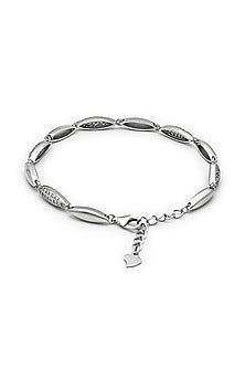 White Finish Crystal Bracelet In Sterling Silver