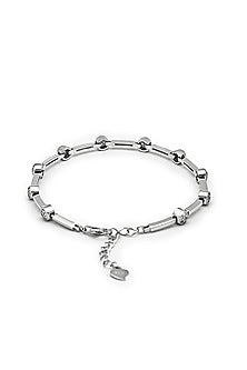 White Finish Crystal Bracelet In Sterling Silver