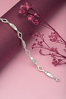 White Finish Crystal Bracelet In Sterling Silver