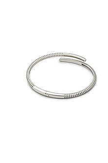 White Finish Crystal Kada In Sterling Silver