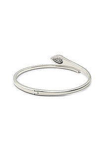 White Finish Crystal Kada In Sterling Silver