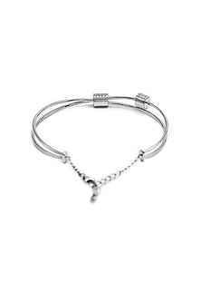 White Finish Crystal Bracelet In Sterling Silver
