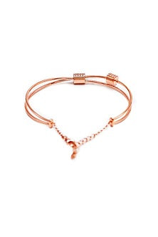 Rose Gold Finish Crystal Bracelet In Sterling Silver