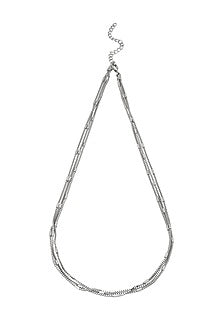 White Rhodium Finish Chain In Sterling Silver