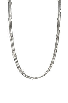 White Rhodium Finish Chain In Sterling Silver