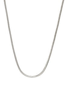 White Rhodium Finish Snake Chain In Sterling Silver