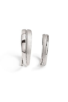 White Rhodium Finish Adjustable Couple Rings (Set of 2) In Sterling Silver