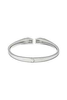 White Rhodium Finish Laser Cut Cubic Zirconia Pristine Kada In Sterling Silver
