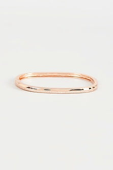 Rose Gold Finish Cubic Zirconia Openable Bracelet In Sterling Silver