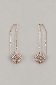 Two-Tone Finish Zircon Sui-Dhaga Dangler Earrings In Sterling Silver