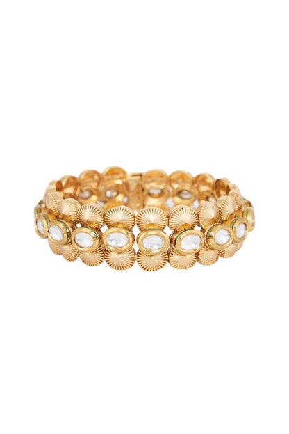 Gold Finish Kundan Bangle