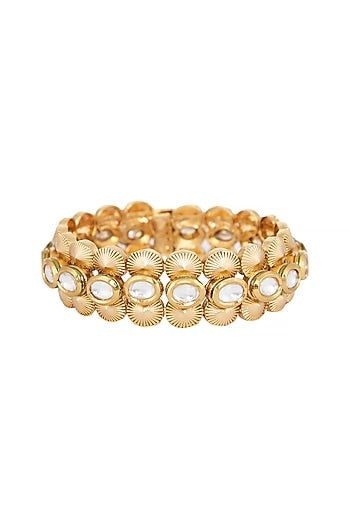 Gold Finish Kundan Bangle