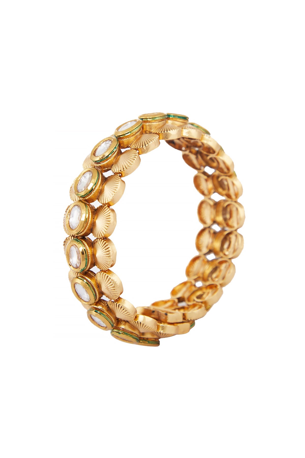 Gold Finish Kundan Bangle