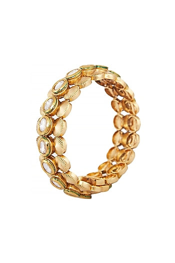 Gold Finish Kundan Bangle