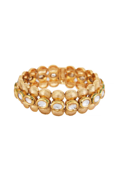 Gold Finish Kundan Bangle