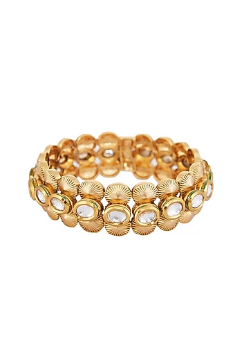 Gold Finish Kundan Bangle