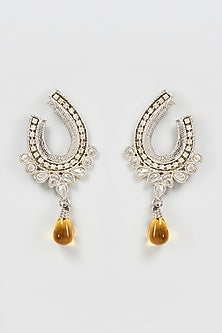 Black Rhodium Finish Diamond Dangler Earrings