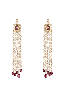 Gold Plated Rhodolite Garnet Earrings