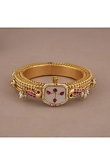 Gold Finish Ruby Stone kada