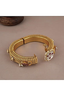 Gold Finish Ruby Stone kada