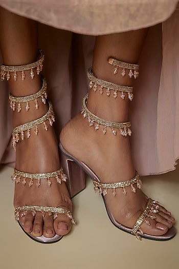 Pink Synthetic Spring Heels