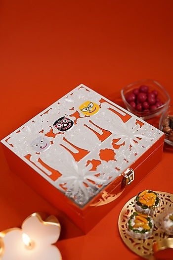 Silver Plated Enameled Lord Jagannath Multi-Purpose Box