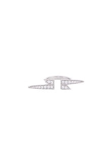 White Finish Swarovski High-Voltage Ring In Sterling Silver