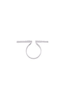 White Finish Swarovski High-Voltage Ring In Sterling Silver