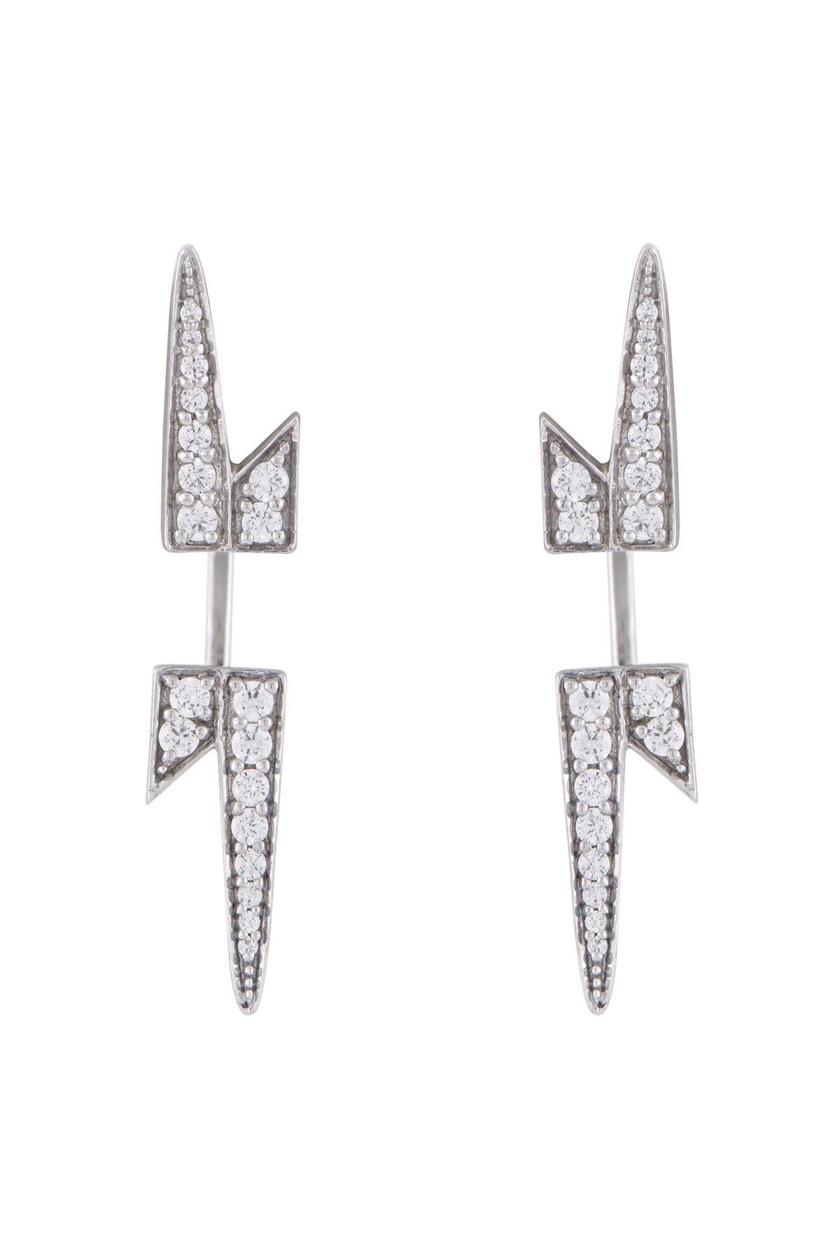 White Finish Swarovski High-Voltage Earrings In Sterling Silver