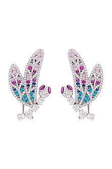 White Finish Kaleidoscopic Dragonfly Earrings