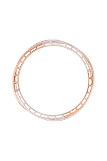 Rose Gold Finish Swarovski Intertwined Bangles