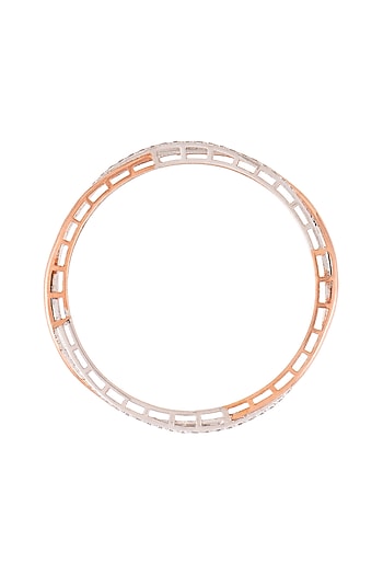 Rose Gold Finish Swarovski Intertwined Bangles