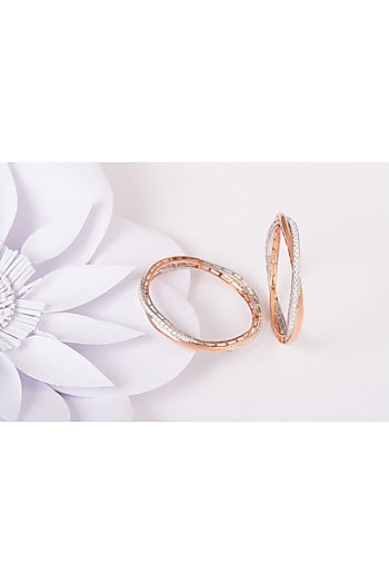 Rose Gold Finish Swarovski Intertwined Bangles