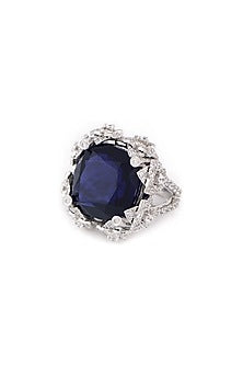 White Finish Swarovski Zirconia Cocktail Rings