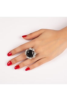 White Finish Swarovski Zirconia Cocktail Rings