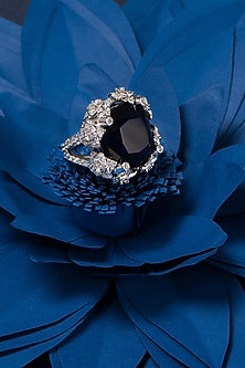 White Finish Swarovski Zirconia Cocktail Rings