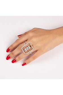 White Finish Swarovski Zirconia Rings