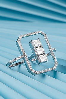 White Finish Swarovski Zirconia Rings