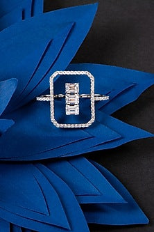 White Finish Swarovski Zirconia Rings