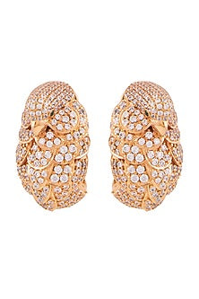 Rose Gold Finish Swarovski Parrot Stud Earrings