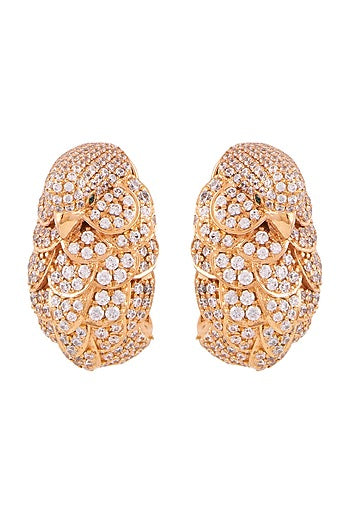 Rose Gold Finish Swarovski Parrot Stud Earrings