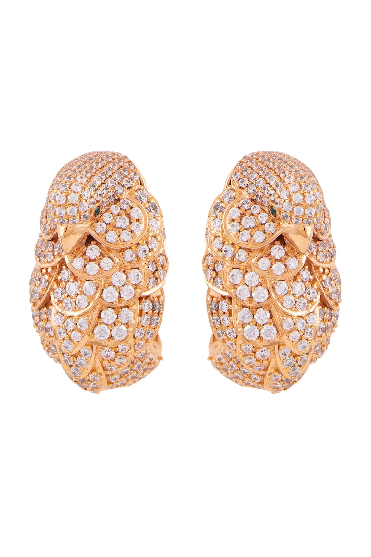 Rose Gold Finish Swarovski Parrot Stud Earrings