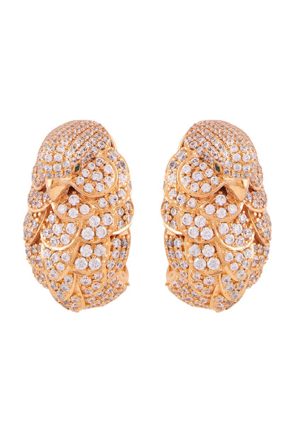 Rose Gold Finish Swarovski Parrot Stud Earrings