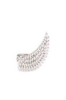 White Finish Swarovski Classic Wing It Rings