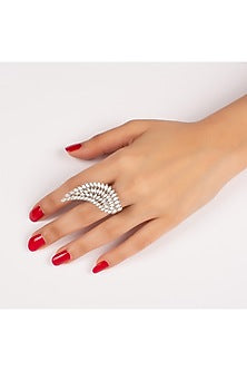 White Finish Swarovski Classic Wing It Rings