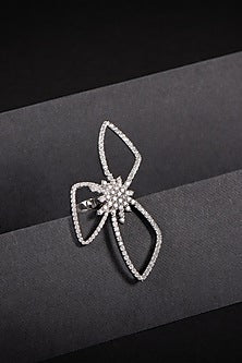 White Finish Swarovski Statement Rings